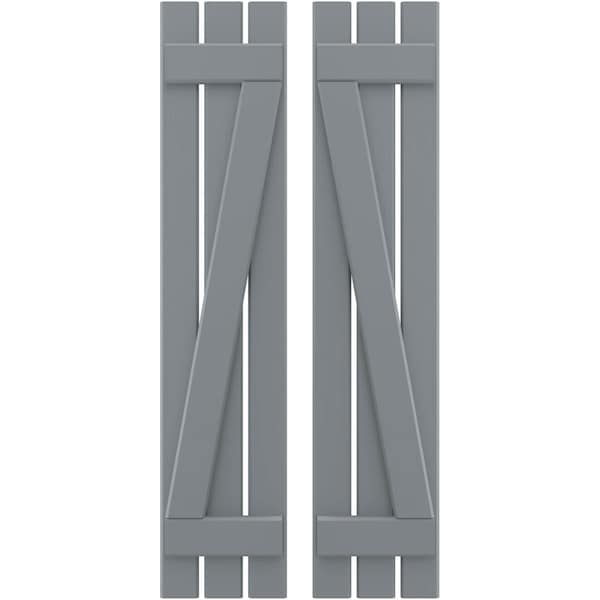 Ekena Millwork Americraft 3-Board (2 Batten) Wood Spaced Board-n-Batten Shutters w/ Z-Bar, ARW102SB311X77CHH, PR ARW102SB311X77CHH - main